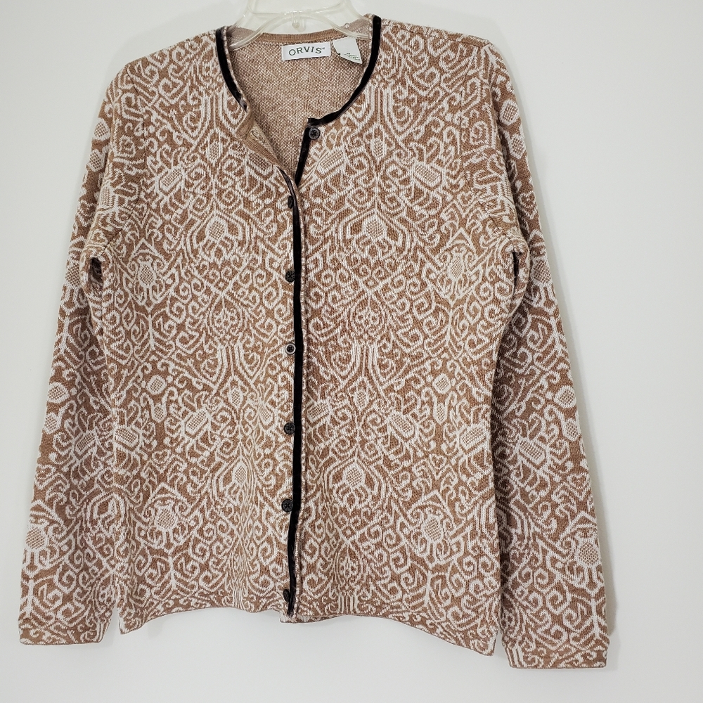 Orvis Brown Wool Sweater, Size Medium
